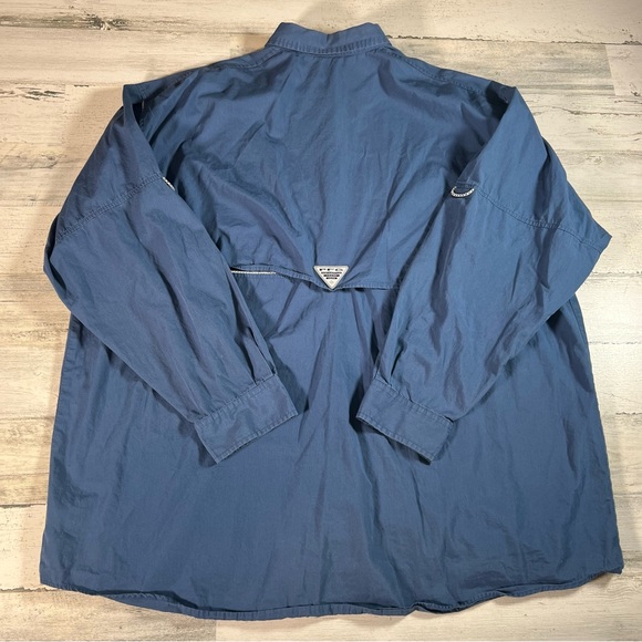 Columbia PFG Men’s Bonehead Long Sleeve Button Shirt Blue Size 2XL Fishing - Picture 3 of 8